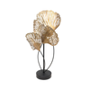 77cm Triple Gingko Leaf Antique Gold Metal Table Lamp- CM