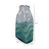 Large Clear and Blue Ocean Design Handmade Glass Vase - LH