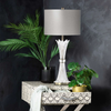 81.5cm Crystal Table Lamp with Grey Linen Shade - LH