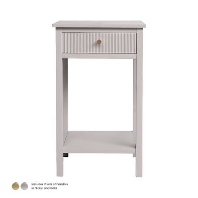 Lindon Summer Grey Wood End Table - C.M