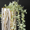 33cm White and Gold Ceramic Vase - LH