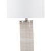 72.4cm Grey Stripe Table Lamp with White Linen Shade - LH