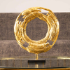 39cm Gold Round Metal Sculpture - LH