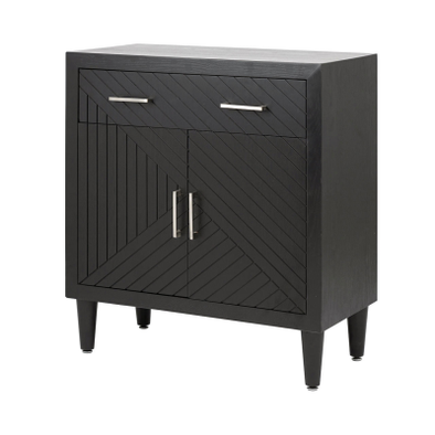 Solano Black 1 Drawer 2 Door Cabinet - C.M