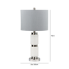 70cm White Marble Table Lamp with Grey Shade - LH