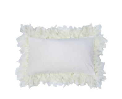 Unfilled 30 x 50 White Feather Edge Cushion- LH