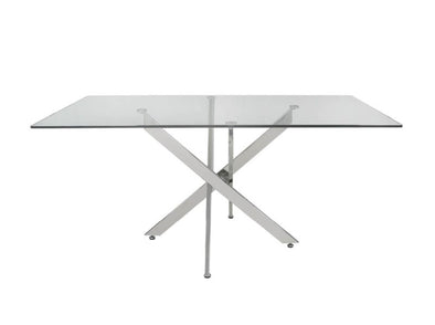 Nova Rectangular Chrome And Glass Dining Table - LH