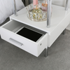 White and Chrome Charlotte 1 Drawer Bedside Cabinet - C.M