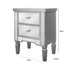 Vista 2 Drawer Silver Wood And Mirror Bedside Cabinet - C.M