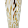 33cm White and Gold Ceramic Vase - LH