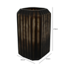 Large Pleated Coffee Brown Handmade Glass Vase - LH