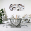 Leo Light Grey Chrome Dining Chair - C.M