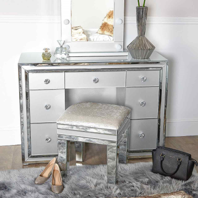 Grey Manhattan 7 Drawer Dressing Table - C.M