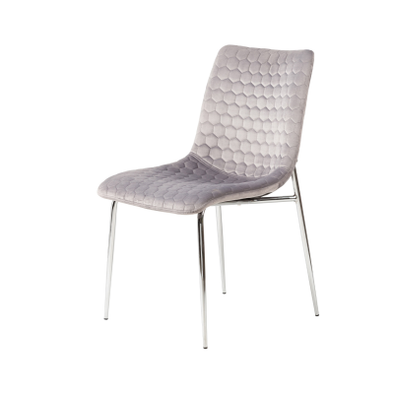 Zula Grey Dining Chair With Chrome Legs - C.M