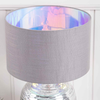 47cm Silver Glass Table Lamp With Grey Shade - LH