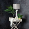 81.5cm Crystal Table Lamp with Grey Linen Shade - LH