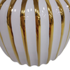 12.5cm White and Gold Pleated Ceramic Vase - LH