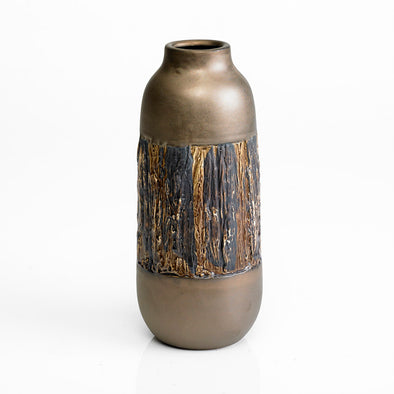 Brown Wood Grain Round Vase