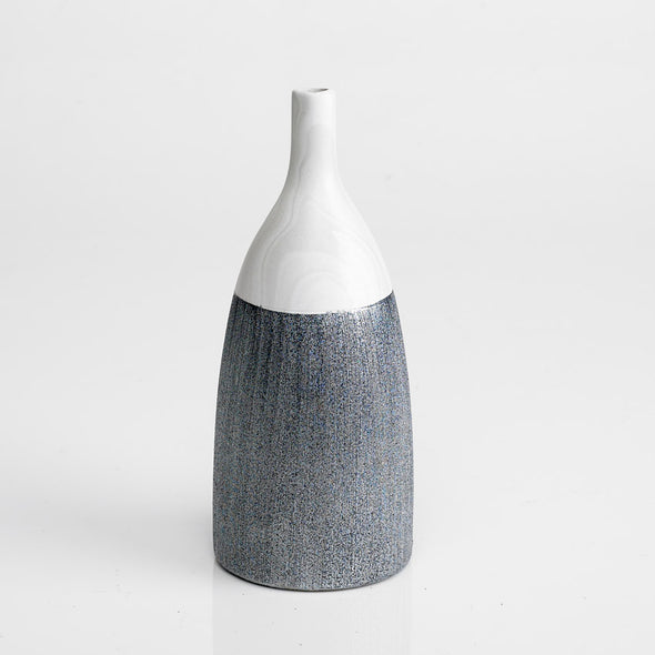 Modern Marble White & Grey Textured Vase