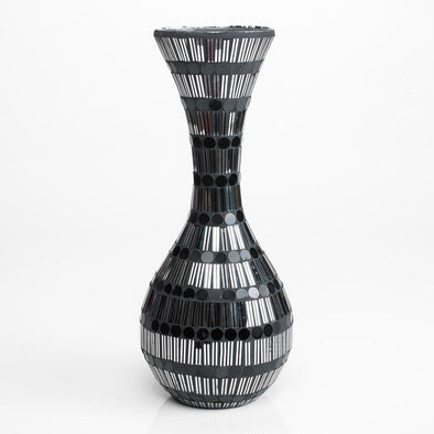 Black Mirrored Mosaic Vase