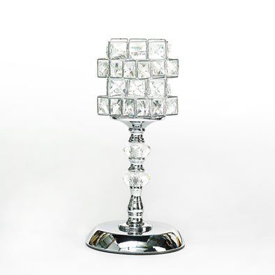 Silver Crystal Cube Led Table Lamp