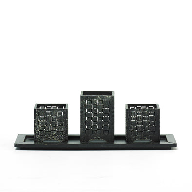 Black Decorative Maze Tealight Candle Holder
