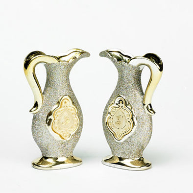 Silver & Gold Arabic Scripted Decorative Vase