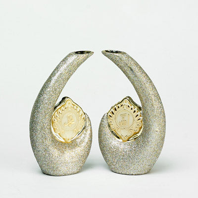 Silver & Gold Arabic Scripted Decorative Sculptures