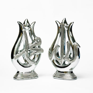 Luxurious Silver Diamante Arabic Decorative Sculptures