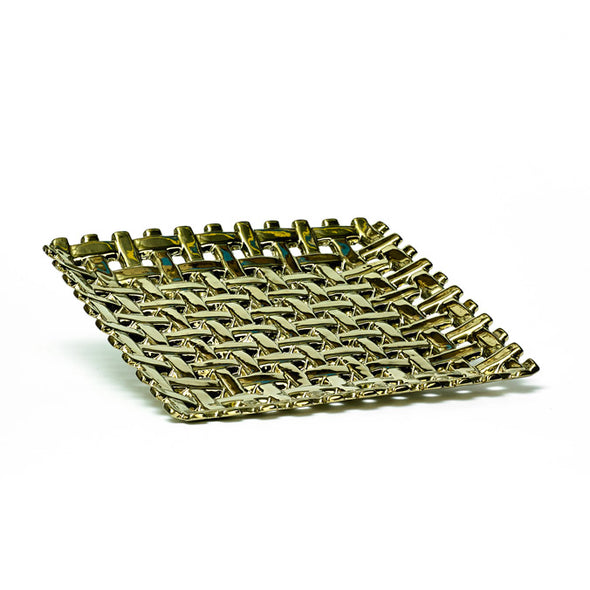 Gold Knotted Square Decorative Tray