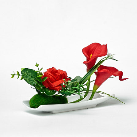 Artificial Red Rose & Lily Of The Valley