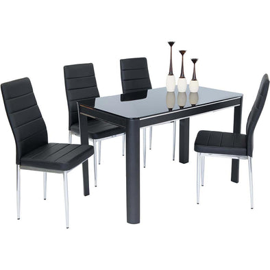 Morano Dining Set Black 4 Maxi Chairs - DE.L