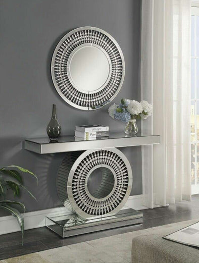 Crystal Mirrored Console Table