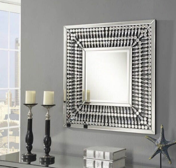 Crystal Mirrored Square Wall Mirror