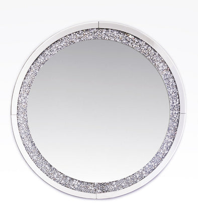 Crushed Diamond Round Mirror