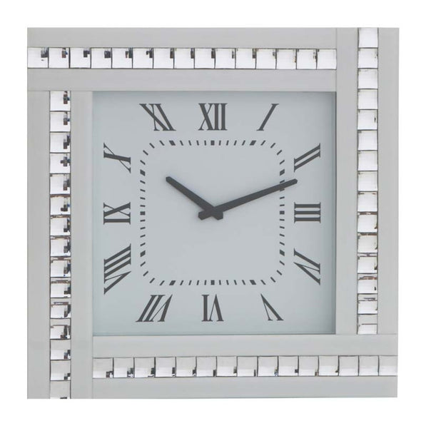 Crystal Mirrored Clock White