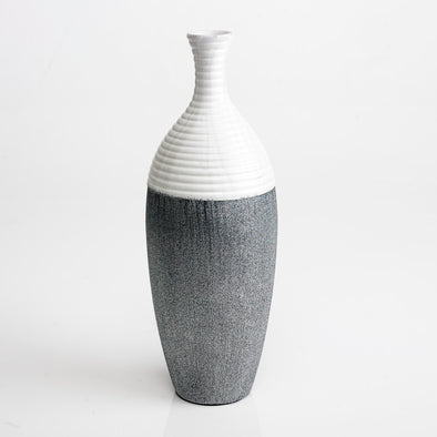 Modern Marble White & Grey Textured Vase