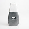 Modern Marble White & Grey Textured Loop-Hole Vase