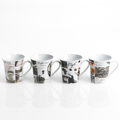 Porcelain 4-Piece Coffee/Latte Mug Set