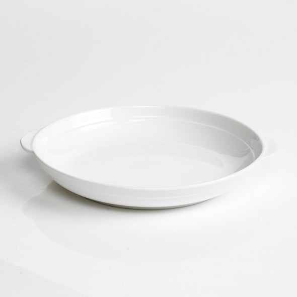 Classic White Porcelain Round Held Casserole Bowl
