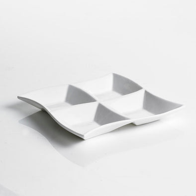 Classic White Porcelain Square Snack Tray