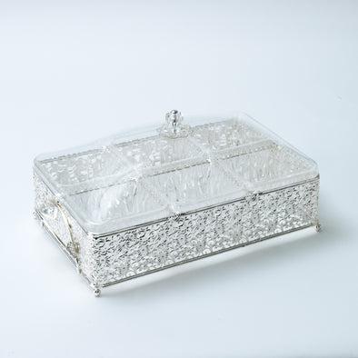 Silver Ornate Snack Tray